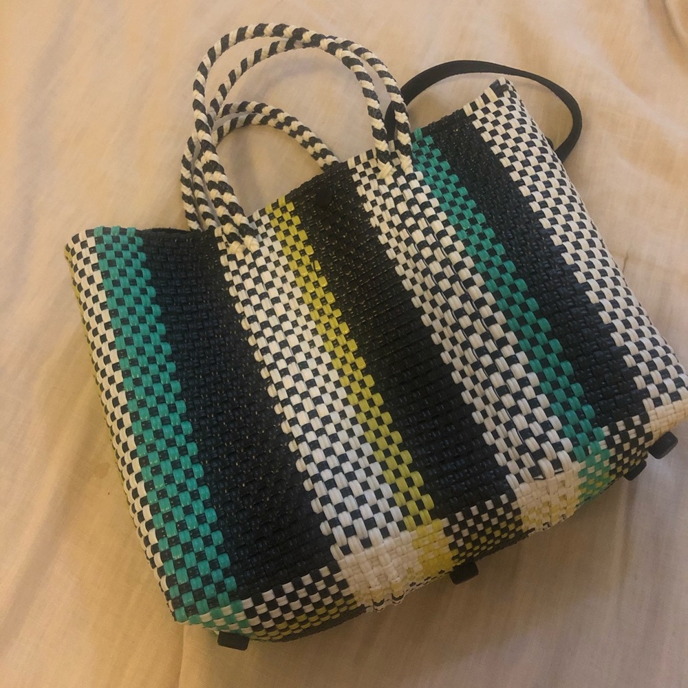 Truss NYC woven tote Handbag With Cross Body Strap